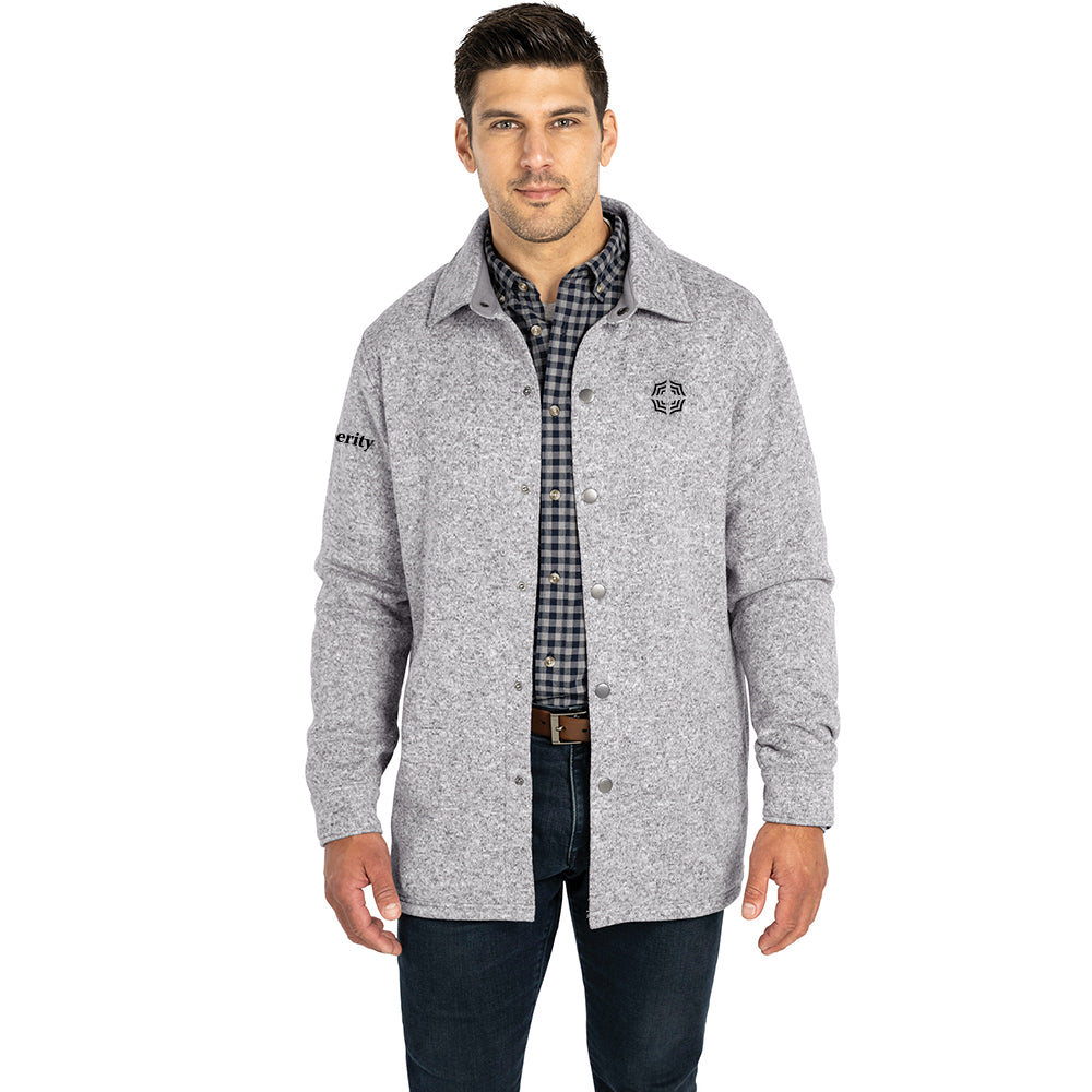 Heathered Fleece Snap Shacket