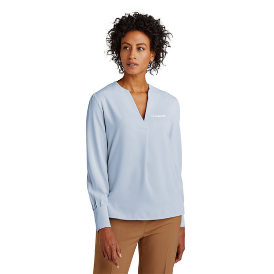 Brooks Brothers Women’s Open-Neck Satin Blouse