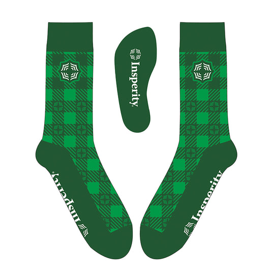 Green Gingham Dress Socks