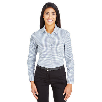 Devon & Jones CrownLux Performance Ladies Micro Windowpane Shirt