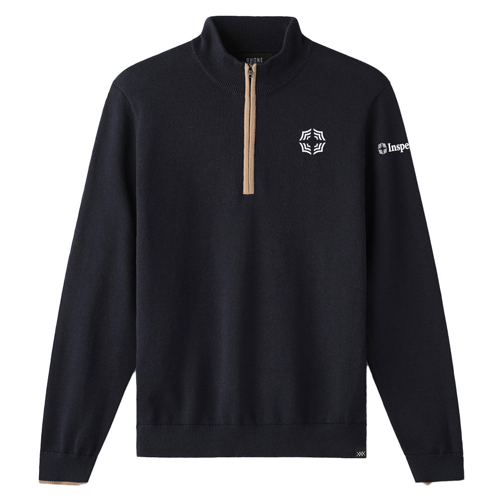 Rhone Commuter Qtr Zip Sweater - Navy/Tan