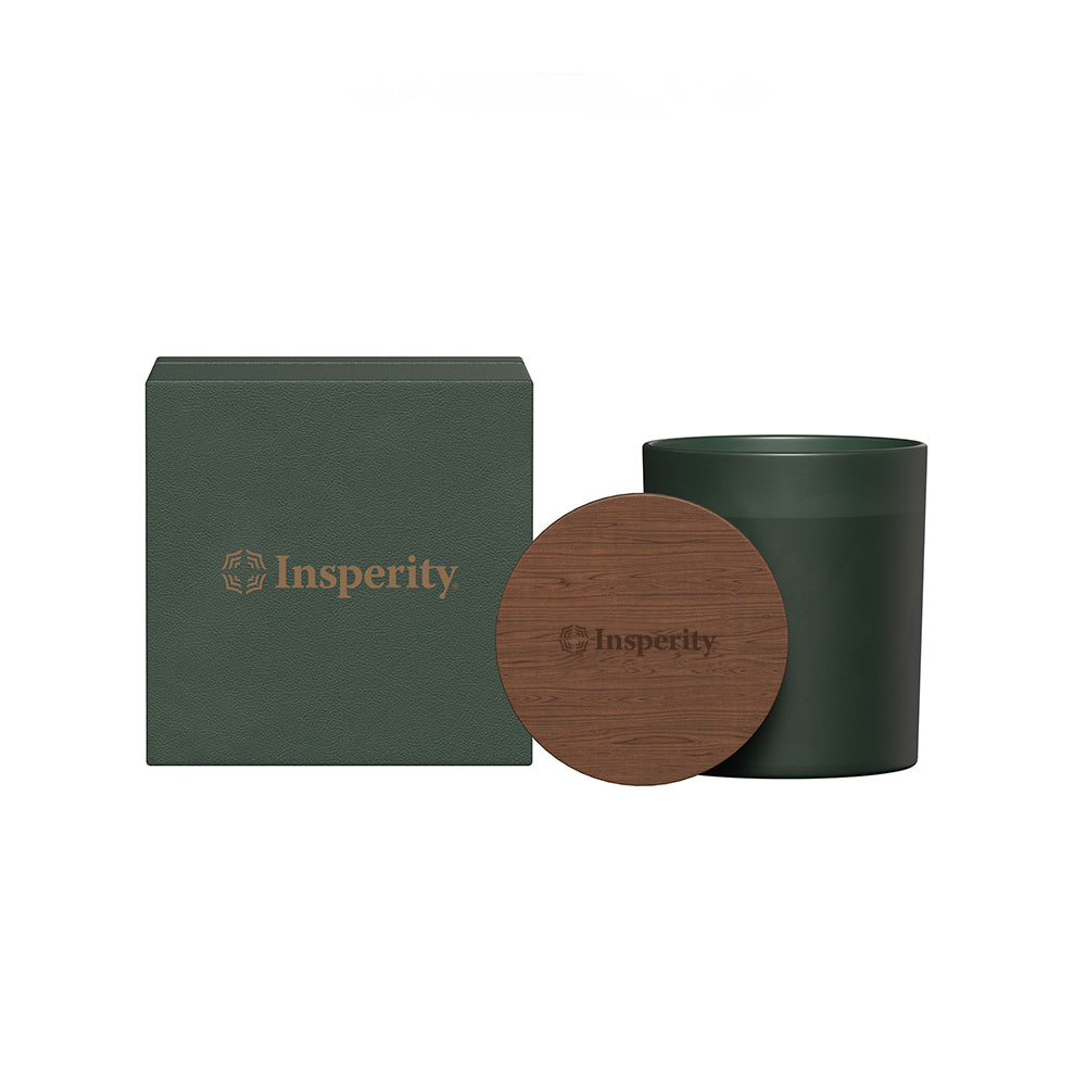 Glass Candle with Acacia Wood Lid