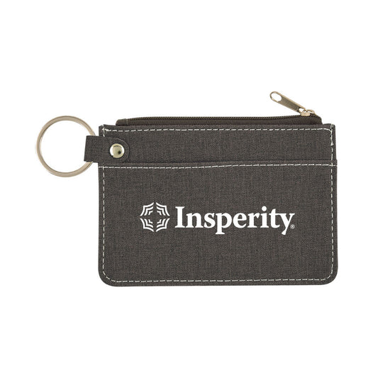 Heathered Card Wallet With Key Ring